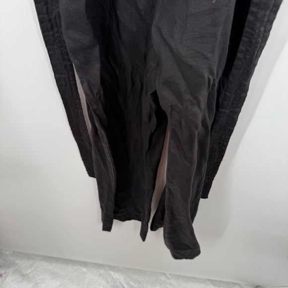 EVERLANE The Linen Picnic Jumpsuit Black Sleeveless Button-Up Size 8 - Picture 7 of 12